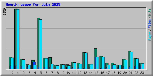 Hourly usage for July 2025