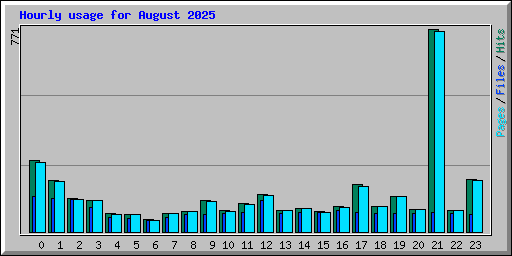 Hourly usage for August 2025