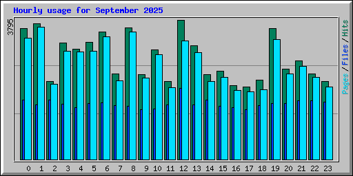 Hourly usage for September 2025