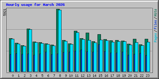 Hourly usage for March 2026